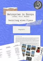 Vorschau - Arbeitsblätter - Metropole in Europa - einen Flyer gestalten - Deckblatt