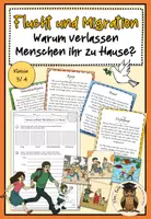 Vorschau - Arbeitsblätter - Lerntheke Flucht und Migration - Warum verlassen Menschen ihr zu Hause? Klasse 3 4 - Deckblatt