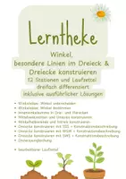Vorschau - Unterrichtsreihen - Lerntheke (dreifach differenziert) zu Winkeln und Dreieckskonstruktionen - Deckblatt