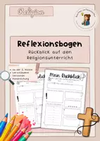 Vorschau - Stundenentwürfe - Rückblick auf den Religionsunterricht – Reflexionsblatt zum Schuljahresende (verschiedene Versionen) - Deckblatt