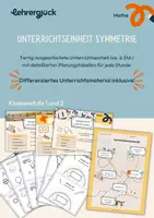 Vorschau - Unterrichtsreihen - Unterrichtseinheit Symmetrie (Symmetriewerkstatt) Klasse 1 und 2 - Deckblatt