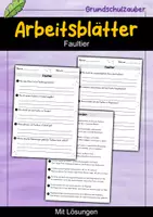 Vorschau - Arbeitsblätter - Faultier MEGABUNDLE - Wissenskartei, Lückentext, Steckbrief, Suchsel, Quizkarten, POP Art Malvorlagen - Seite 1