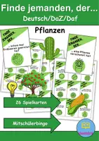 Vorschau - Spiele - Mitschüler Bingo Pflanzen - DaZ/DaF, Deutsch (Klassenspiel) - Finde jemanden, der… - Deckblatt