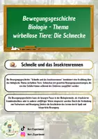Vorschau - Text - Bewegungsgeschichte Biologie - wirbelloses Tier Schnecke - Deckblatt