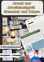 Vorschau - Arbeitsblätter - Armut und Arbeitslosigkeit Ursachen und Folgen - Deckblatt