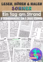 Vorschau - Arbeitsblätter - Lesen Hören Malen Sommer Der Tag am Strand - Deckblatt
