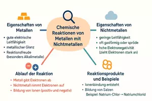 Vorschau - Arbeitsblätter - Arbeitsblatt "Chemische Reaktionen von Metallen mit Nichtmetallen" + interaktive Lösung & MP3 + Mindmap + Infografik - Seite 2