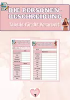 Vorschau - Arbeitsblätter - Personenbeschreibung - Deckblatt