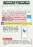 Vorschau - Arbeitsblätter - Writing a Tweet: Language, Style, Hashtags, Brevity - Seite 1