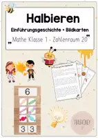 Vorschau - Stundenentwürfe - Einführung Halbieren Klasse 1 - Geschichte & Tafelmaterial - Deckblatt