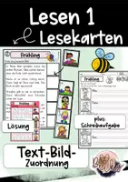 Vorschau - Anderer Materialtyp - Lesen Freiarbeit (Text-Bild-Zuordnung Frühling) - Deckblatt