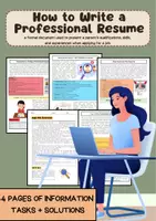 Vorschau - Arbeitsblätter - How to Write a Professional Resume - Deckblatt