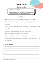 Vorschau - Arbeitsblätter - Let's Talk: Social Media - Partnerarbeit und Reflexion (ab Kl.9) - Seite 1