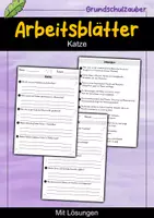 Vorschau - Arbeitsblätter - Katze MEGABUNDLE - Wissenskartei, Lückentext, Steckbrief, Suchsel, Quizkarten - Seite 1
