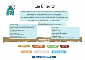 Vorschau - Arbeitsblätter - Unsere Planeten – Ausschneiden, Zuordnen & Entdecken mit den Alonies (dreifach differenziert) - Seite 1
