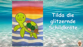 Vorschau - Mal- und Bastelvorlagen - Tilda die glitzernde Schildkröte Klasse 1-4 Kunst Meerestiere - Seite 1
