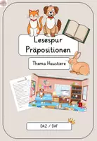 Vorschau - Arbeitsblätter - Lesespur - Präpositionen (Haustiere) - DAZ / DAF - Deckblatt