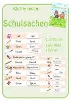 Vorschau - Fördermaterial/Inklusion - Klettmappen: Schulsachen (Zuordnung Wortbild & Begriff) - Deckblatt