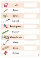 Vorschau - Fördermaterial/Inklusion - Klettmappen: Schulsachen (Zuordnung Wortbild & Begriff) - Seite 1