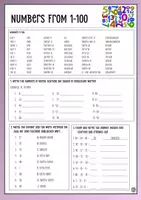 Vorschau - Arbeitsblätter - numbers 1-100 - Seite 1