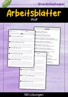 Vorschau - Arbeitsblätter - Wolf MEGABUNDLE - Wissenskartei, Lückentext, Steckbrief, Suchsel - Seite 1