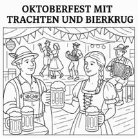 Vorschau - Mal- und Bastelvorlagen - Deutschland Ausmalbilder (50 Malvorlagen) inkl. Stundenentwurf (PDF) - Seite 1