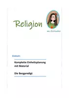Vorschau - Stundenentwürfe - Die Bergpredigt - Deckblatt