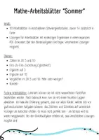 Vorschau - Arbeitsblätter - Mathe - Arbeitsblätter für Kindergarten und Anfangsunterricht (Sommer) - Seite 1