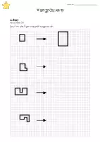Vorschau - Arbeitsblätter - Vergrößern und Verkleinern Massstab – 8 differenzierte Arbeitsblätter Mathematik 4./5. Klasse (Maßstab) - Seite 1