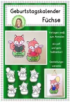 Vorschau - Mal- und Bastelvorlagen - Geburtstagskalender (editierbar) Klassentier "Fuchs" - Fuchsklasse - Deckblatt