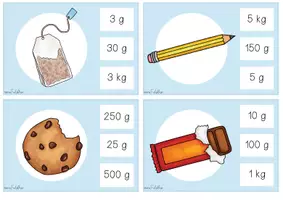 Vorschau - Spiele - Klammerkarten Gewichte Kilogramm Gramm Tonne Freiarbeit - Seite 2
