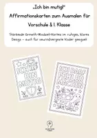 Vorschau - Mal- und Bastelvorlagen - Affirmationskarten zum Ausmalen 1.0 und 2.0 - Seite 1