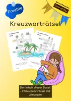 Vorschau - Arbeitsblätter - Freebie: Kreuzworträtsel (Ferien, Zuhause) - Deckblatt