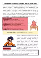 Vorschau - Arbeitsblätter - Sentence Fragments: Rules, Fixes, Examples, Exercises - Seite 1