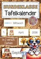 Vorschau - Mal- und Bastelvorlagen - Tafelkalender mit Hunden für die Hundeklasse - Deckblatt