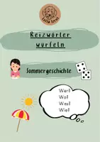 Vorschau - Arbeitsblätter - Sommergeschichte würfeln Reizwortgeschichte - Deckblatt