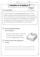 Vorschau - Arbeitsblätter - Lesetexte | Verhalten im Praktikum - Seite 3