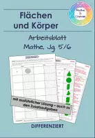 Vorschau - Arbeitsblätter - Arbeitsblatt "Fläche oder Körper?" - Deckblatt