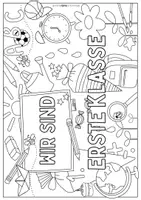 Vorschau - Mal- und Bastelvorlagen - Einschulung / Schulstart - Gemeinschaftsbild - WIR SIND ERSTE KLASSE / 1. Klasse - Seite 2