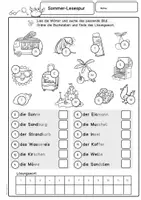 Vorschau - Arbeitsblätter - Lesen lernen Deutsch Klasse 1, 2, DaZ, Differenzierte Sommer-Lesespur - Seite 1