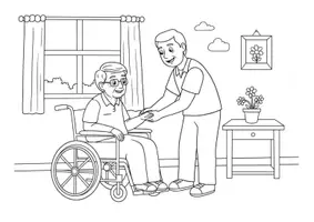 Vista previa - Manualidades / Dibujos para colorear - 20 Imágenes para colorear - Los hombres en el trabajo asistencial - página 2