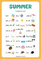 Vista previa - Hojas de trabajo - Summer vocabulary and worksheets - página 3