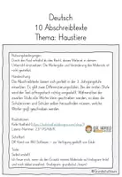 Vorschau - Arbeitsblätter - 10 Abschreibtexte zum Thema Haustiere 3. Klasse - Seite 1