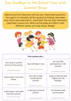 Vorschau - Arbeitsblätter - Say Goodbye to the School Year Summer Bingo - Seite 1