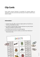 Aperçu - Cartes / Images - Insects / Insectes: Clip Cards (Cartes à pince pour le cours d'anglais) - Page 1