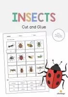 Aperçu - Matériel pour travaux manuels / dessin - Insects / Insectes: Cut and Glue (Fiche d'exercices d'anglais) - Page de couverture