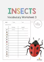 Aperçu - Fiches - Insects / Insectes: Vocabulary Worksheet 3 (Fiche d'exercices d'anglais) - Page de couverture