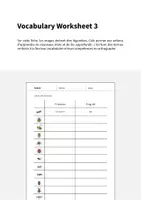 Aperçu - Fiches - Insects / Insectes: Vocabulary Worksheet 3 (Fiche d'exercices d'anglais) - Page 1