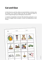 Aperçu - Matériel pour travaux manuels / dessin - Toys / Jouets: Cut and Glue (Fiche d'exercices d'anglais) - Page 1