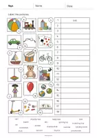 Aperçu - Fiches - Toys / Jouets: Vocabulary Worksheet 2 (Fiche d'exercices d'anglais) - Page 3